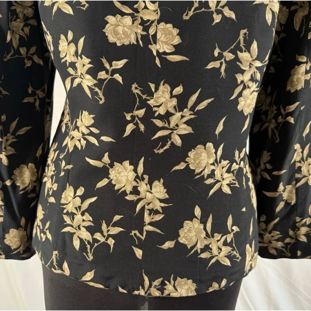 90’s Vintage ‘Rena Rowan’ Black and Gold Floral Blazer